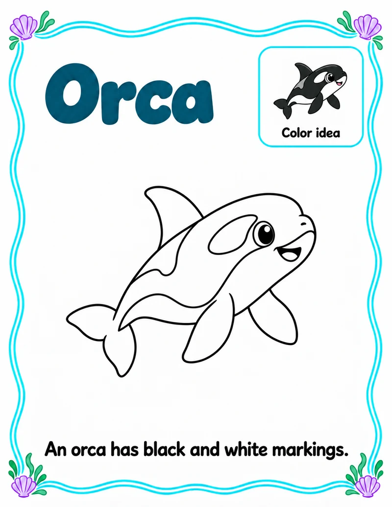 Orca coloring sample